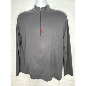 Spyder Men's Large Gray‎ Red Spider Logo Quarter Zip Pullover Ski Activewear